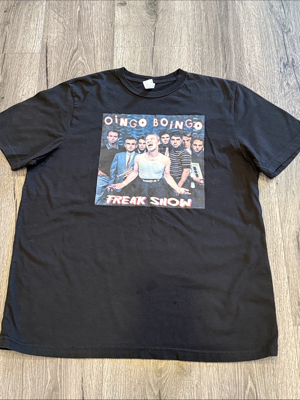 Freak Show Graphic Heat Transfer Band Tee - Black Oingo Boingo Danny Elfman